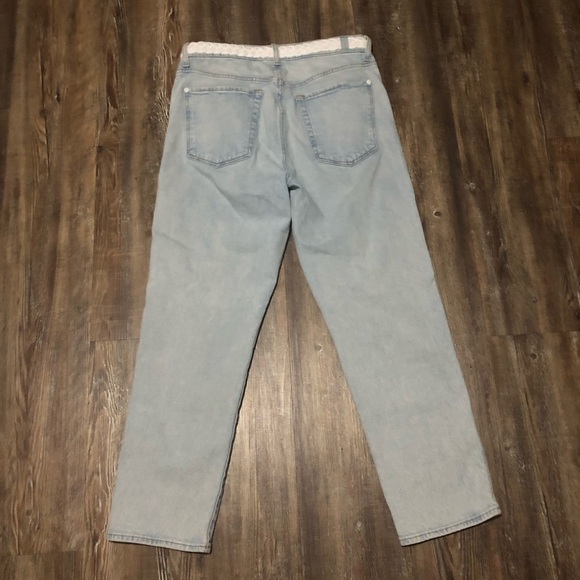 7 For All Mankind Jeans Women's 30 High Waist Cropped Straight Light Wash W/Belt - Picture 7 of 8